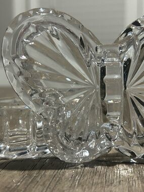 Vintage 24% Lead Crystal Glass Butterfly Trinket/jewlery Box